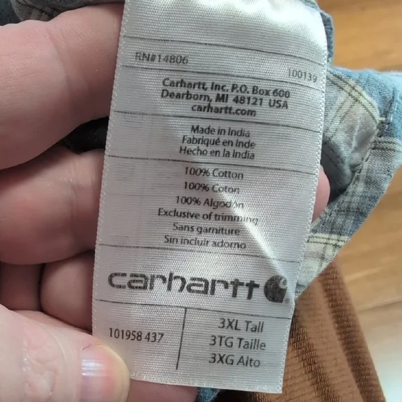 Carhartt Blue and White Casual Button Down Shirt Men's Size 3XL - Picture 11 of 11